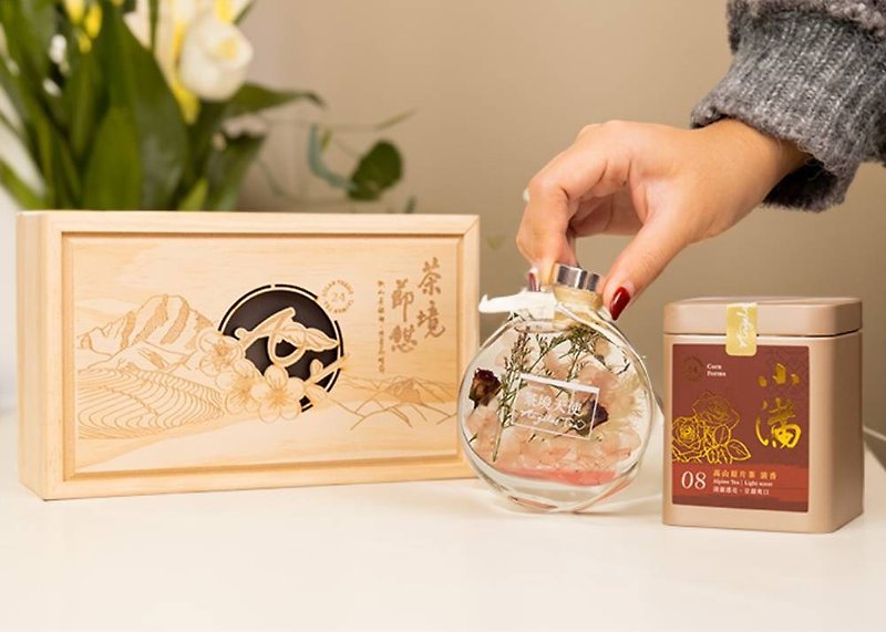 Floating Flower Expanded Fragrance Tea Wooden Box Set Mother's Day Limited Product Joint Shopping Flower Art Tea Gift Box - Fragrances - Other Materials 