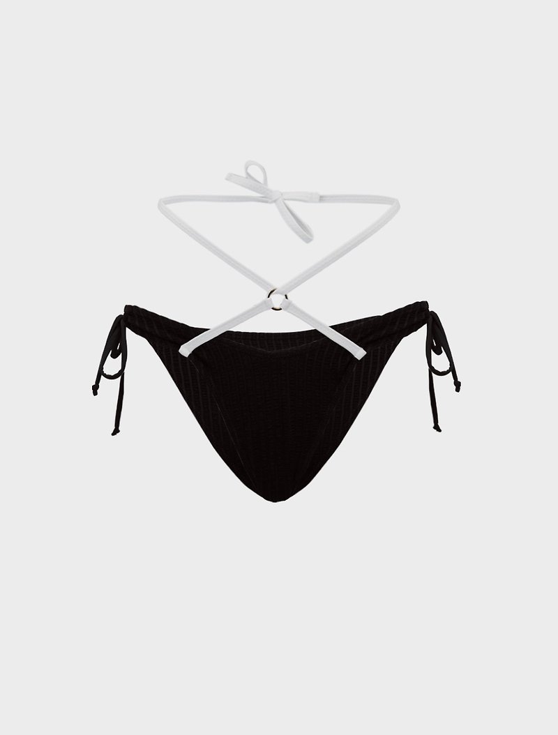 Try swimwear low waist pants bikini in black seashell - 女泳衣/比基尼 - 聚酯纖維 黑色
