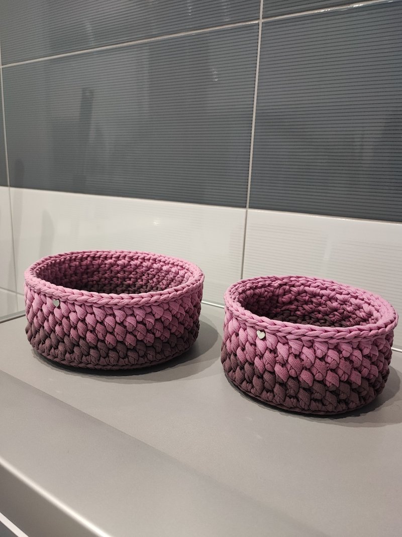 Handmade crochet baskets set for storage little things - Other - Cotton & Hemp Multicolor