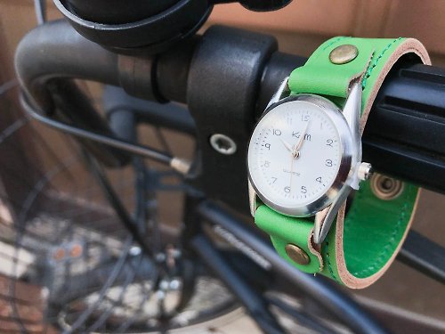 kouzandmokobo STITCH みどり好きのグリーン ステッチラン腕時計 見やすい文字盤 SRW-GGG-GA