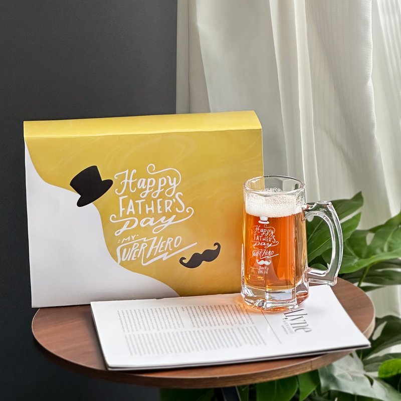 誕生日プレゼント | 彫刻入りカスタマイズビールジョッキ - 彼氏へのクリエイティブなギフト - 父の日 - ワイングラス・酒器 - ガラス 