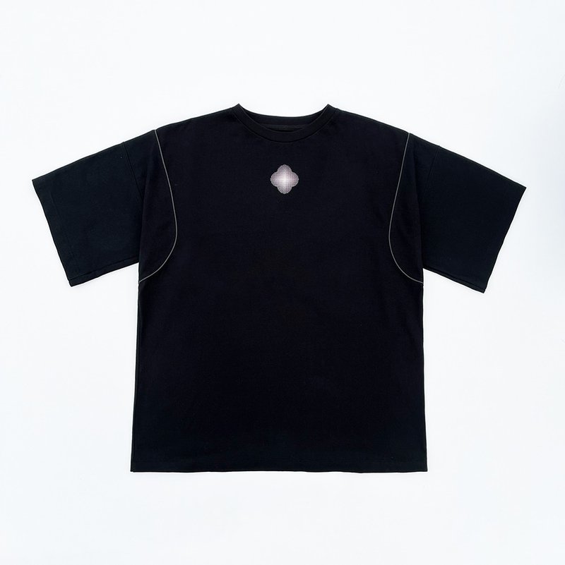 nuGen x PCES The Patch Tee 零廢棄版型T-Shirt - 男 T 恤 - 棉．麻 黑色