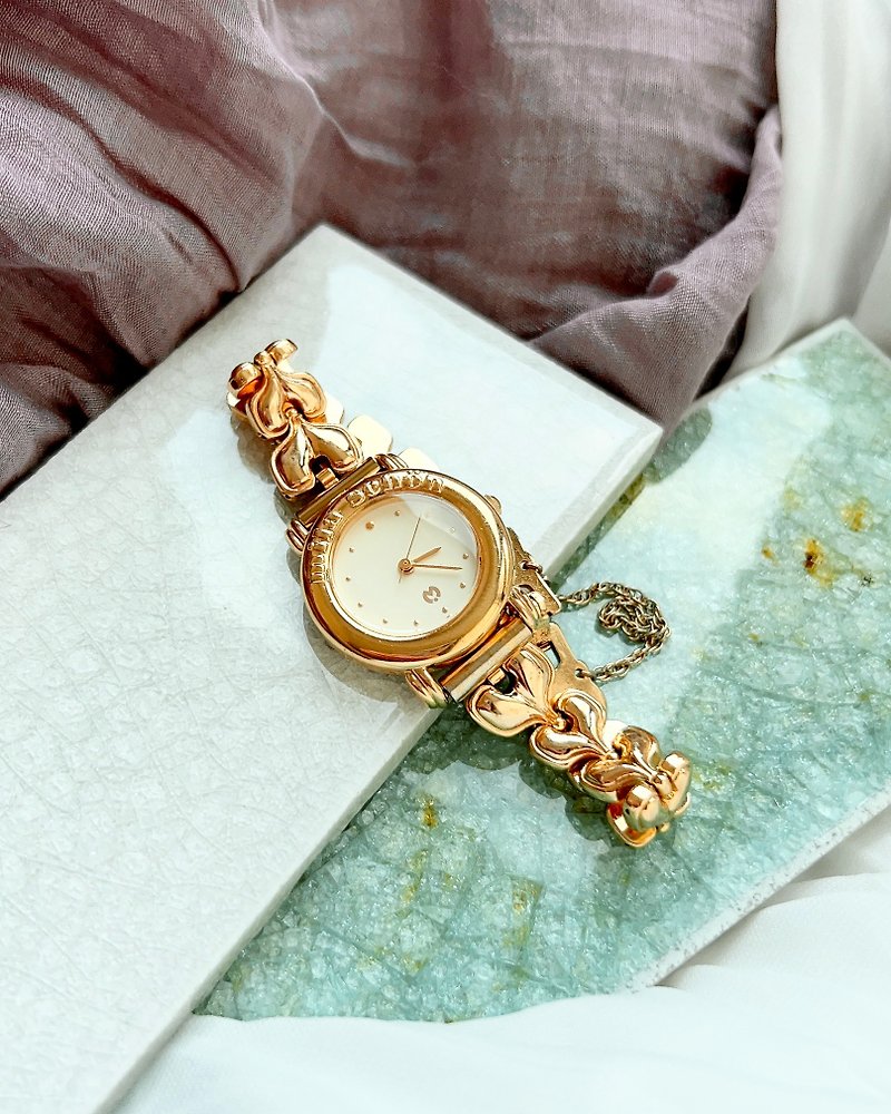 【中古飾品 Vintage】Mila Schön 中古金色愛心手錶丨腕錶 - 女裝錶 - 其他金屬 金色