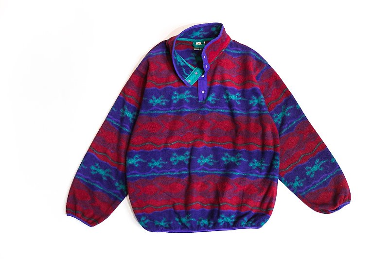 [3thclub Ming Ren Tang] LL BEAN classic American manufacturers bristle outdoor sweater vintage LLB-003 - เสื้อผู้หญิง - ผ้าฝ้าย/ผ้าลินิน สีน้ำเงิน