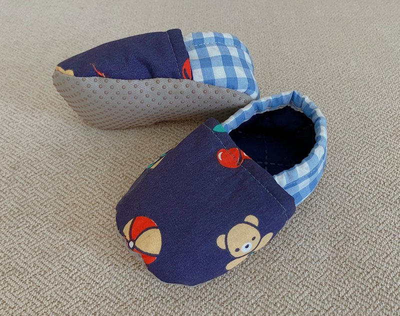 Hand-made baby learning cloth shoes 12cm - รองเท้าเด็ก - ผ้าฝ้าย/ผ้าลินิน 