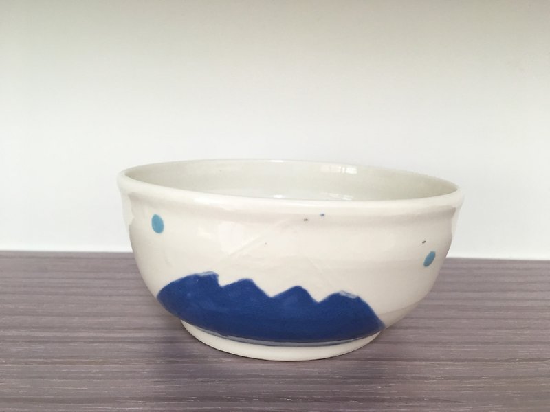 富士山陶碗-深藍 - 碗 - 陶 藍色