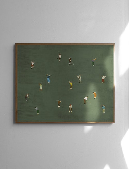Fine Little Day Elisabeth Dunker -瑞典藝術家設計海報 GOLFERS POSTER (50X40cm