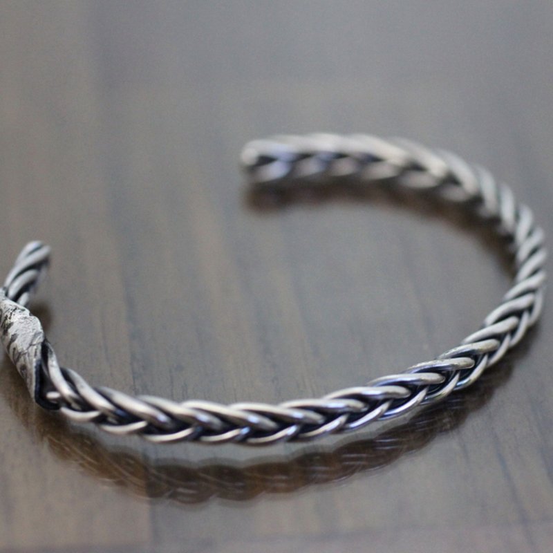 silver925 Bracelet -Growing Bangle- (SILVER×SILVER) Bangle/Sterling Silver Japan - Bracelets - Sterling Silver Silver