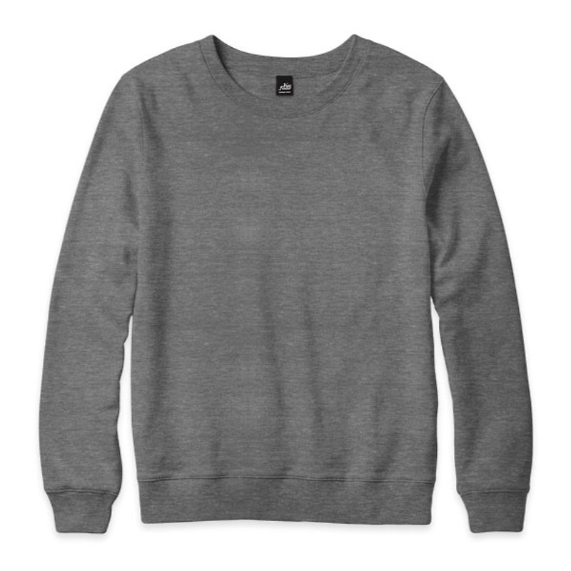 Plain Long Sleeve University T-Shirt-Heather Grey - เสื้อยืดผู้ชาย - ผ้าฝ้าย/ผ้าลินิน สีเทา