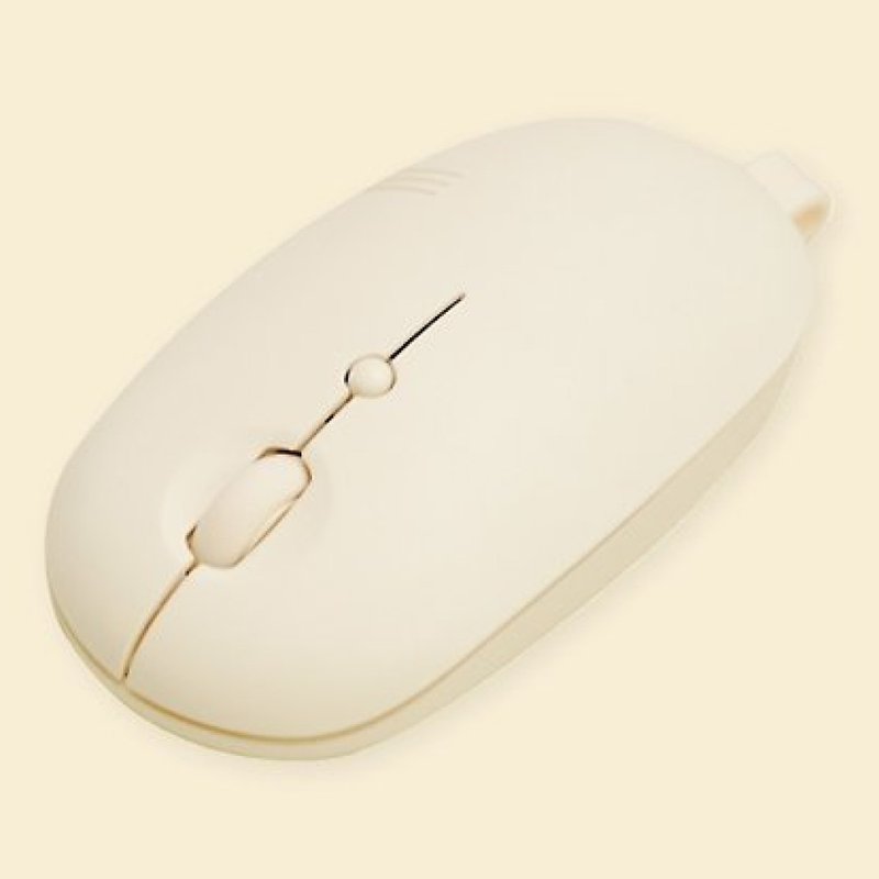 actto tail-shaped wireless bluetooth dual-mode mouse-cream yellow - Computer Accessories - Other Materials 