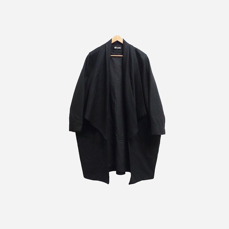 Dislocated Vintage / Draped Black Coat No.363 vintage - เสื้อแจ็คเก็ต - เส้นใยสังเคราะห์ สีน้ำเงิน