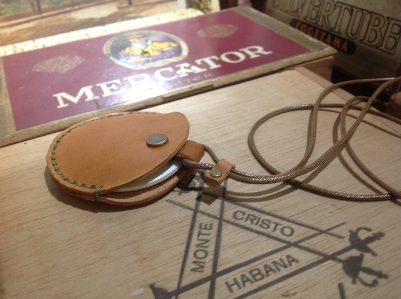 GOGORO key holster, sensor hand-stitched, leather [then] khaki or brown leather - ที่ห้อยกุญแจ - หนังแท้ สีนำ้ตาล