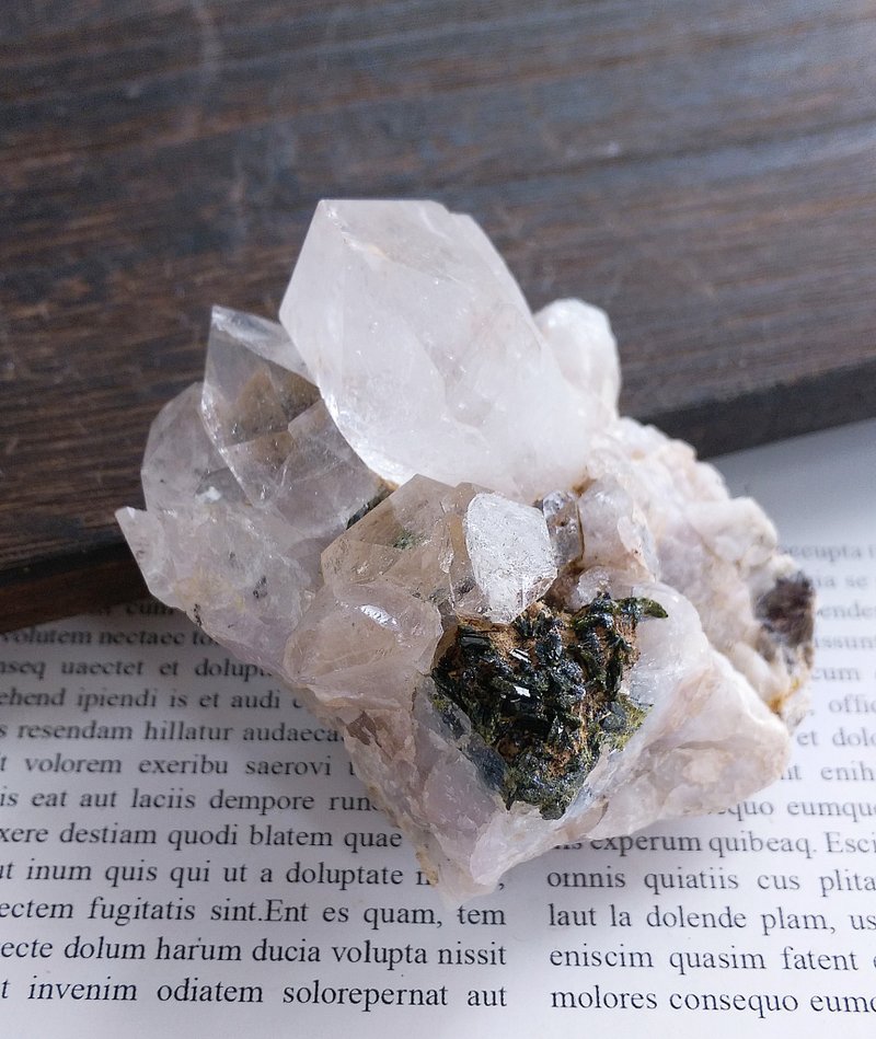 Quartz with lnclusions 綠簾石共生礦 花園水晶 天然礦石 原礦 - 擺飾/家飾品 - 其他材質 