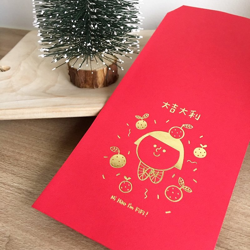 FiFi お正月福赤包み（5袋） - ご祝儀袋・ポチ袋 - 紙 レッド
