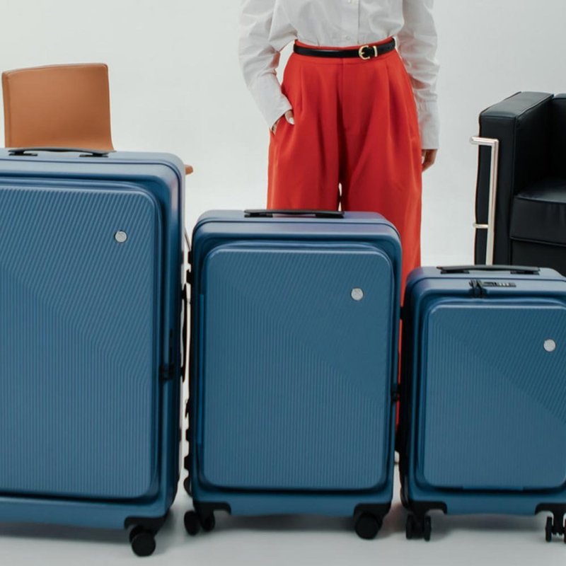 Dreamin 25+29-inch front-loading suitcase/carry-on suitcase-Yumi Blue combination - กระเป๋าเดินทาง/ผ้าคลุม - พลาสติก สีน้ำเงิน