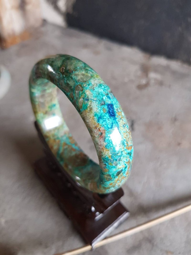 Miss Feng Natural Stones - Natural American Chrysocolla, Chrysoprase, Azurite Malachite - สร้อยข้อมือ - หยก 