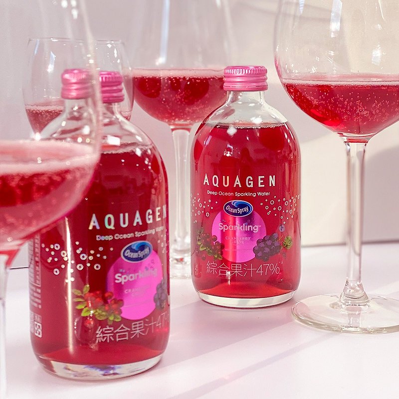 AQUAGEN x Ocean Spray Cranberry Grape Ocean Deep Sparkling Drink 9 bottles/box - อื่นๆ - วัสดุอื่นๆ หลากหลายสี