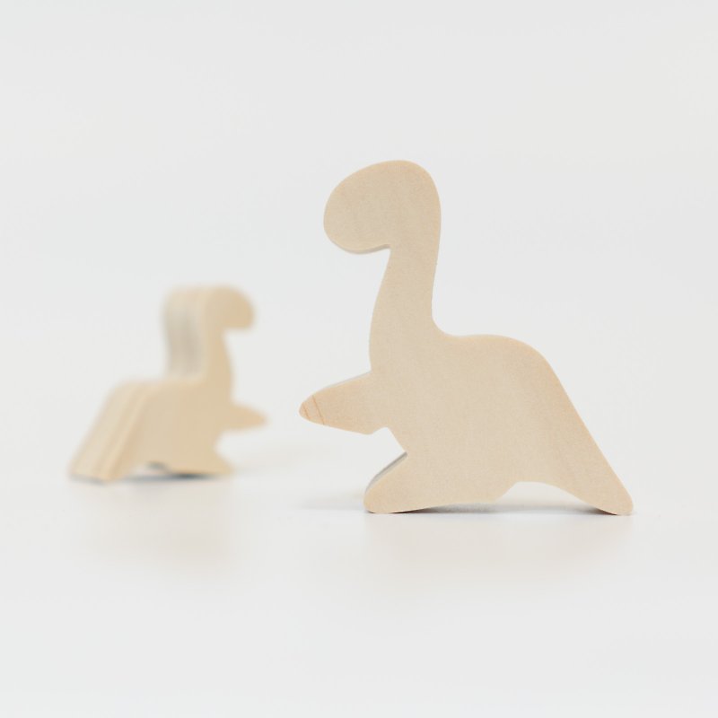 wagaZOO厚切造型積木 恐龍系列－蛇頸龍 - 擺飾/家飾品 - 木頭 卡其色