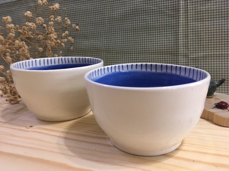 Blue bowl - ถ้วยชาม - ดินเผา สีน้ำเงิน