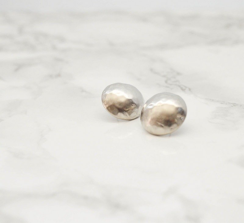 Earrings / Perfect Circle Pierce / ornament silver 簡單 Mimi环 - ต่างหู - โลหะ สีเงิน