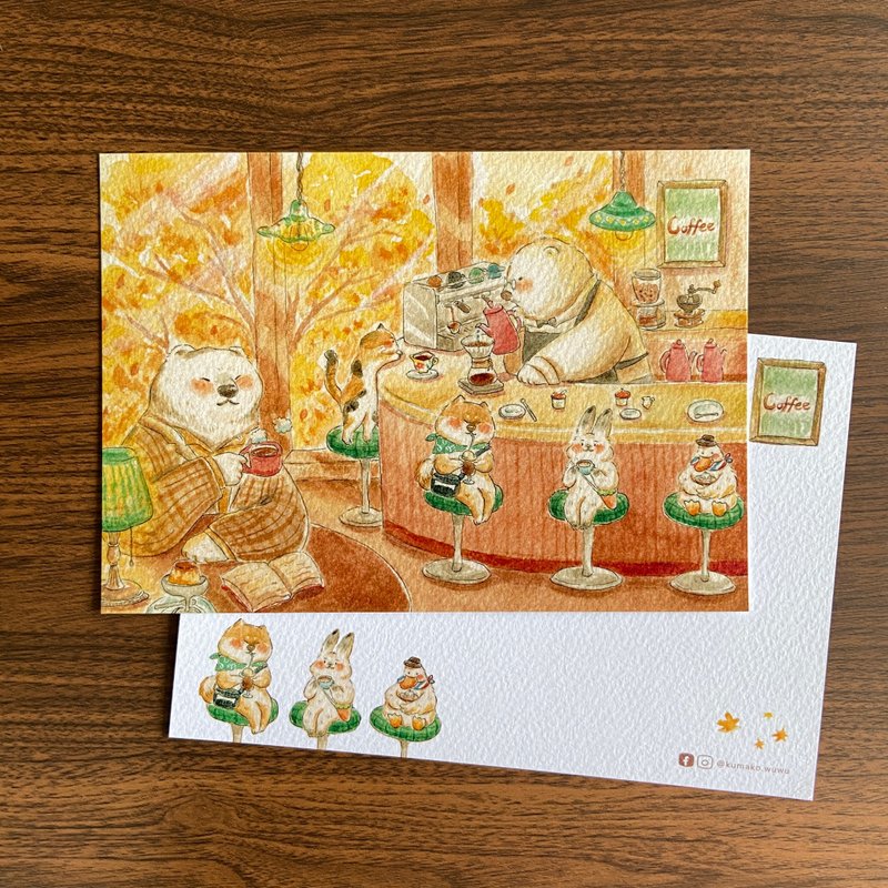 Illustration postcard-Grandpa White Bear’s Tea Shop - การ์ด/โปสการ์ด - กระดาษ 