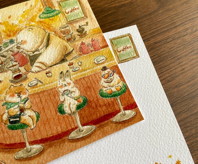 イラストポストカード ～しろくまのおじいちゃんの紅茶店～ - ショップ