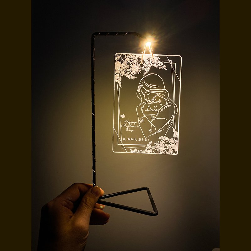 Mother's Day Night Light Moon Gift Customized Lettering - โคมไฟ - อะคริลิค สีทอง