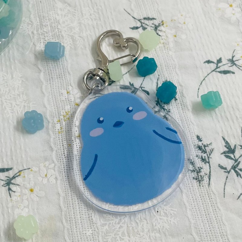 Forget-not-grass blue bird_Qingluan Acrylic charm - Keychains - Acrylic 