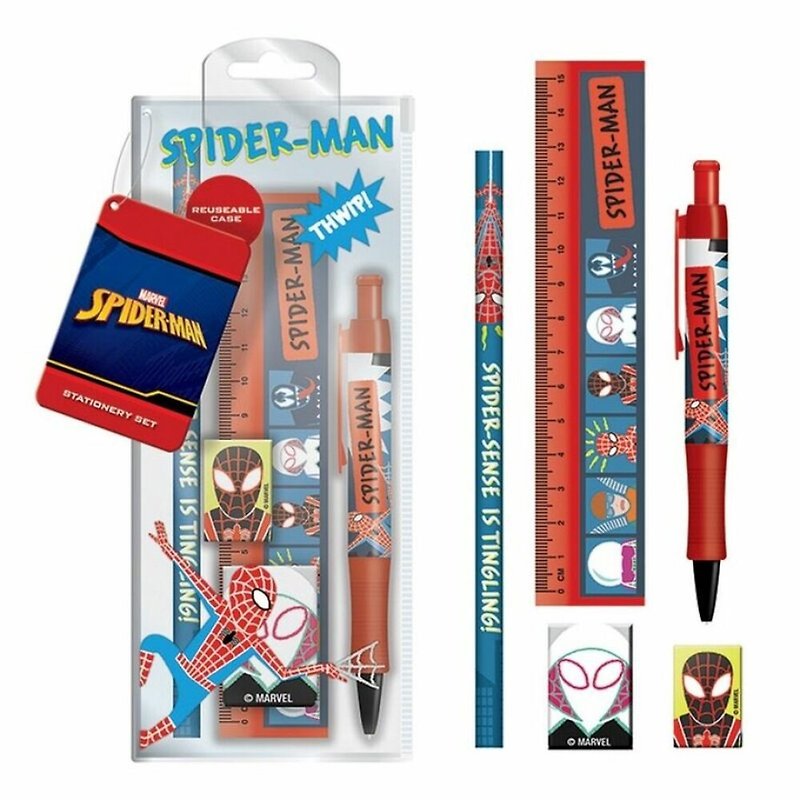 [Marvel] Spider-Man: New Universe Cute Line Drawing Style Student Stationery Set/Spider-Man - Other - Other Materials Red