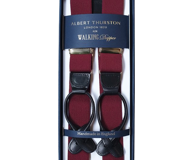 Burgundy Red Solid Brooks Brothers Braces Made in England