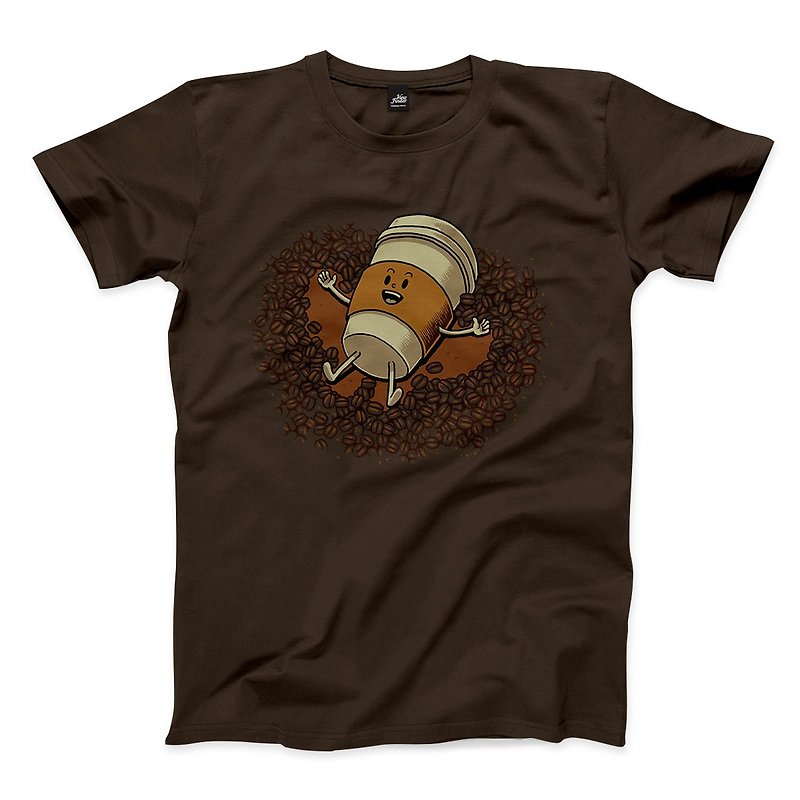 Open Heart Brown - Deep Coffee - Neutral T-Shirt - Men's T-Shirts & Tops - Cotton & Hemp Khaki