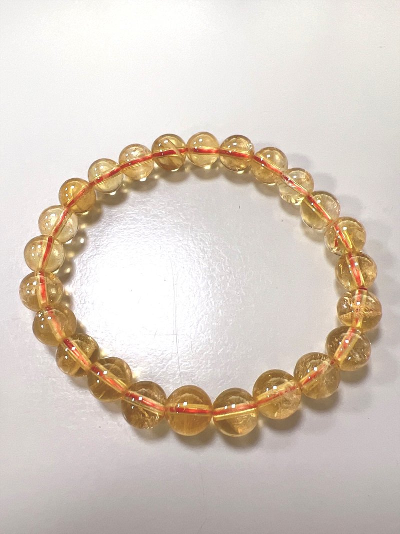 Natural Citrine Bracelet Lucky Fortune 7.4mm - สร้อยข้อมือ - คริสตัล สีเหลือง