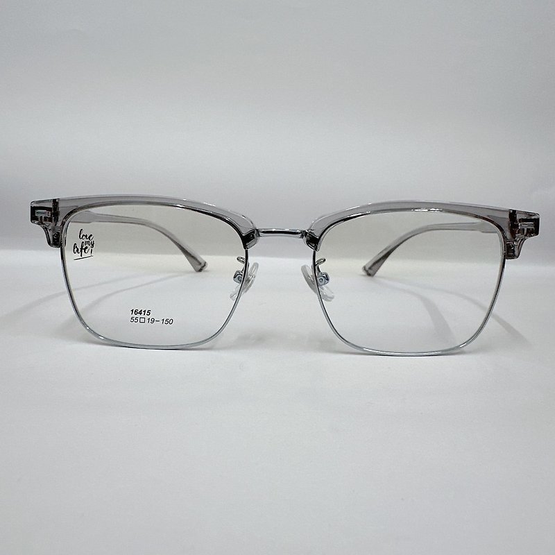 The highest grade UV420 blue light filter 0 degree glasses on the site│Brow frame alloy personalized face shaping series B model - กรอบแว่นตา - โลหะ สีเงิน