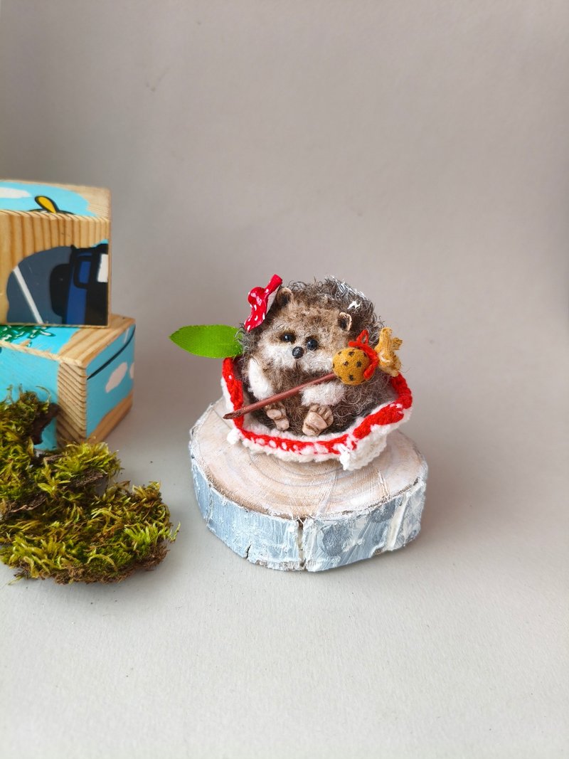 微型钩编虎崽 - 擺飾/家飾品 - 羊毛 灰色