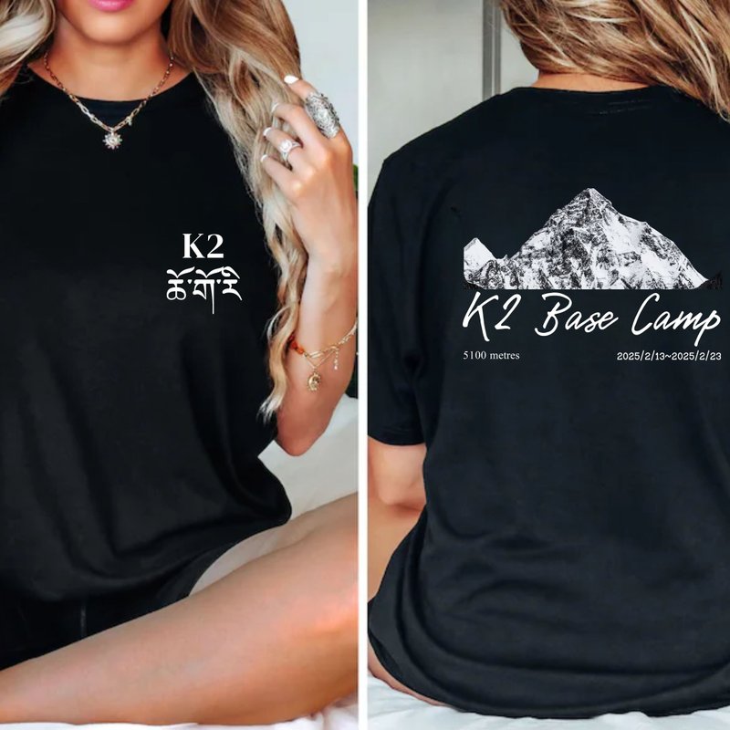 K2 Base Camp 山脈系列 中性短袖上衣 健行登山戶外愛 - 女 T 恤 - 棉．麻 白色