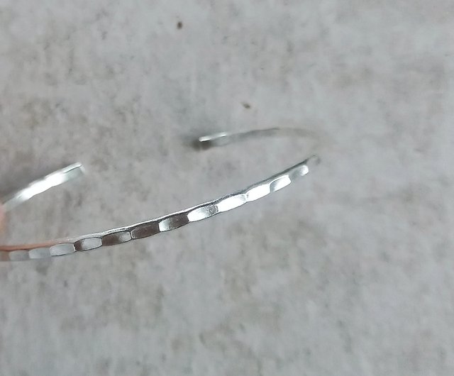 ［a-BL201] Karen Silver Bracelet 17cm Pure Silver Karen Hill Tribe Wide Warrior Woven Adjustable