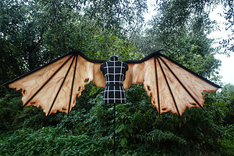 Large Jeepers Creepers wings for Cosplay Costume; Bat, dragon wings with horns - 其他 - 其他人造纖維 咖啡色