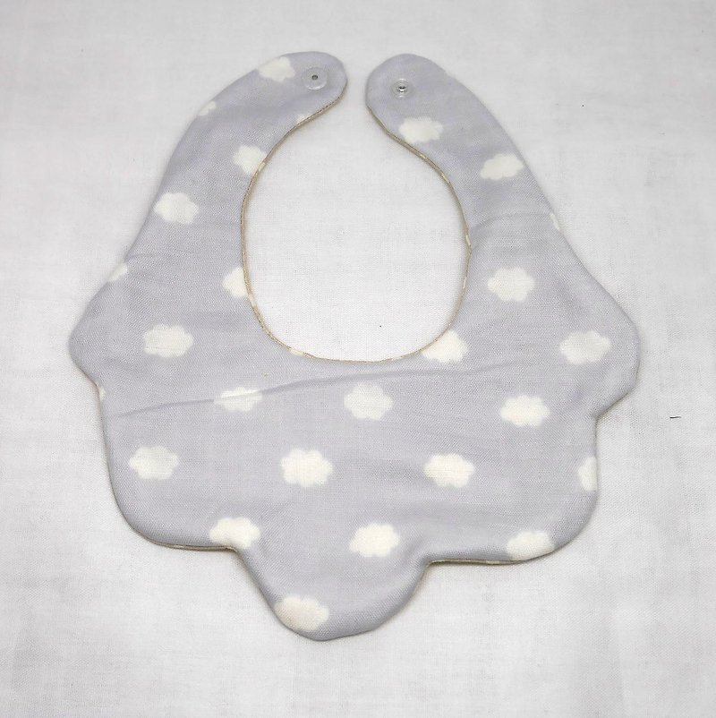 Japanese Handmade 8-layer-gauze Baby Bib/cloud - Bibs - Cotton & Hemp Gray