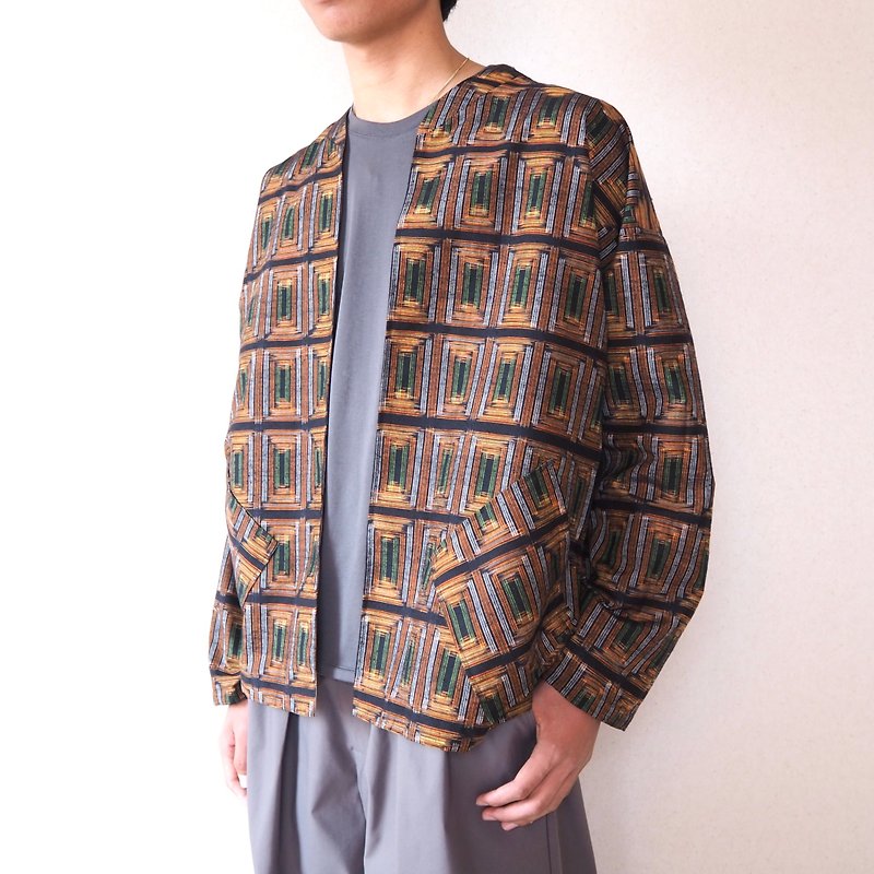 【日本製】exrtra long sleeve jacket, vintage Kimono jacket men, upcycle - Men's Coats & Jackets - Silk Multicolor