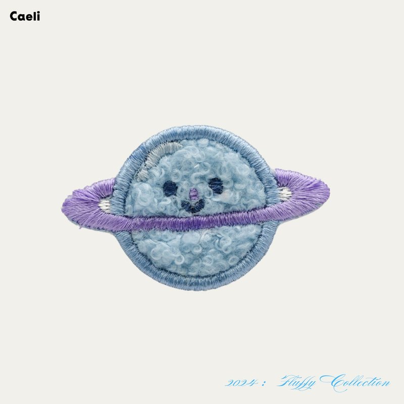 Fluffy Planet Embroidered Magnetic Pins - 徽章/別針 - 繡線 多色