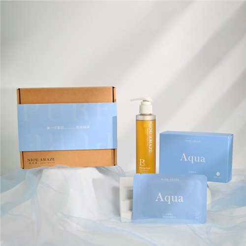 紐奇肌 Niou Amaze 懶人洗卸保養禮盒 ( B5微米魚子洗卸膠150ml+保濕面膜10入 )
