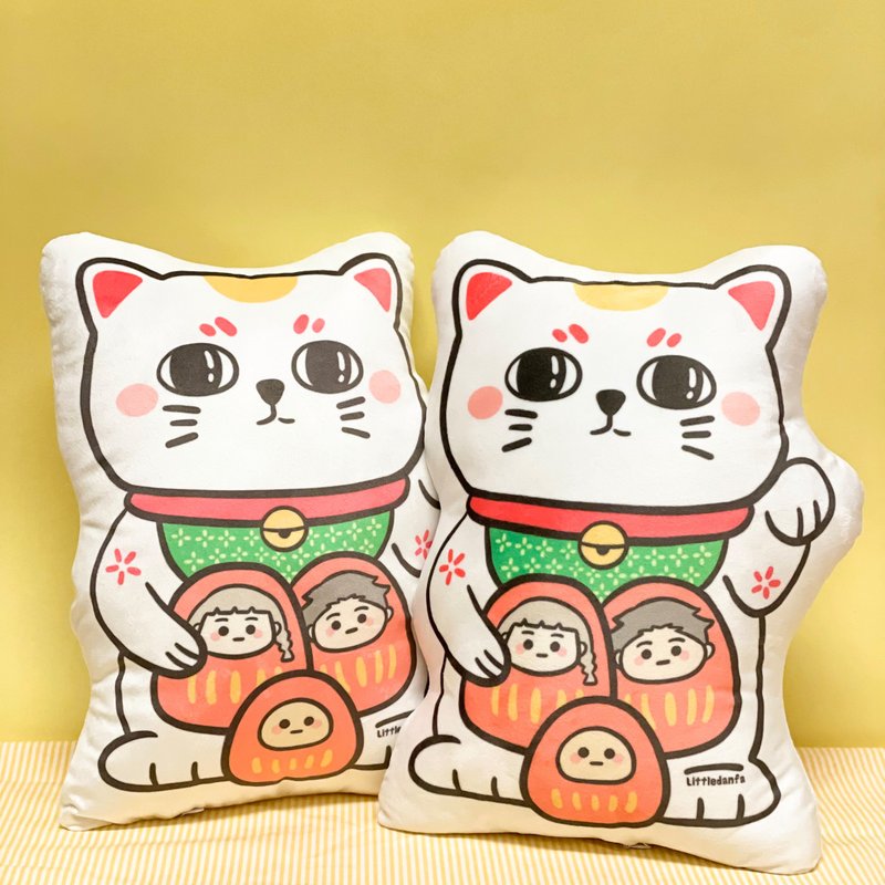 Littledanfa Lucky Cat Good Luck Pillow Cushion - Pillows & Cushions - Cotton & Hemp Multicolor