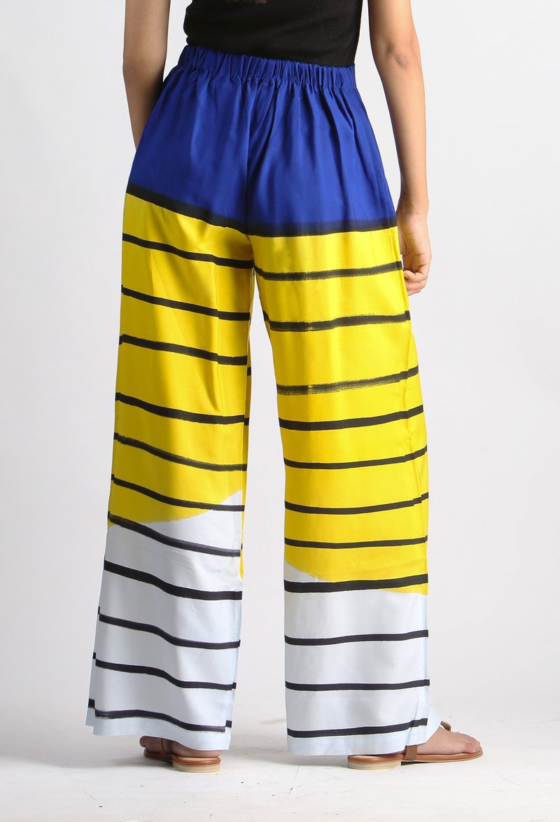 Long Pant Cotton Rayon Hand Paint Free Size For Summer Beach - 女長褲 - 棉．麻 多色