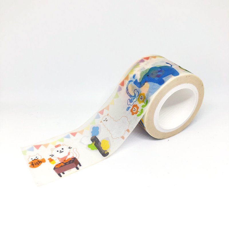 Baobao Island*Animal Market Paper Tape - Washi Tape - Paper Multicolor