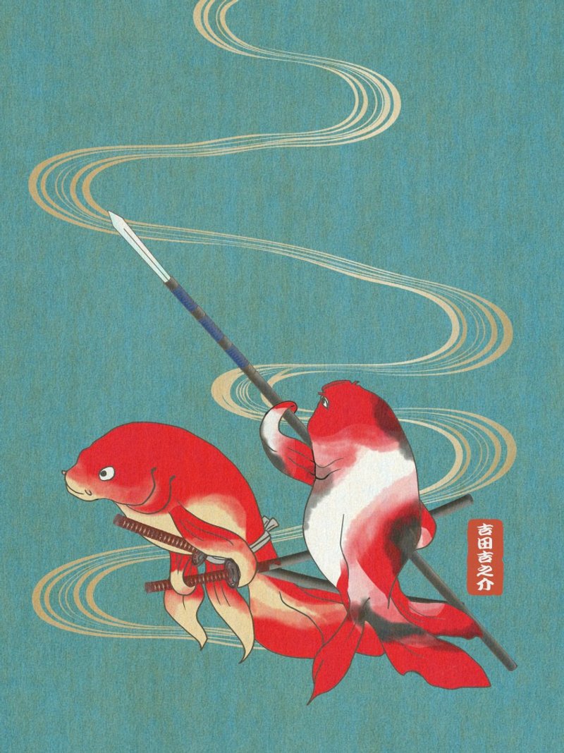 和風・浮世絵ポストカード2枚セット・いざ出陣 - 卡片/明信片 - 紙 