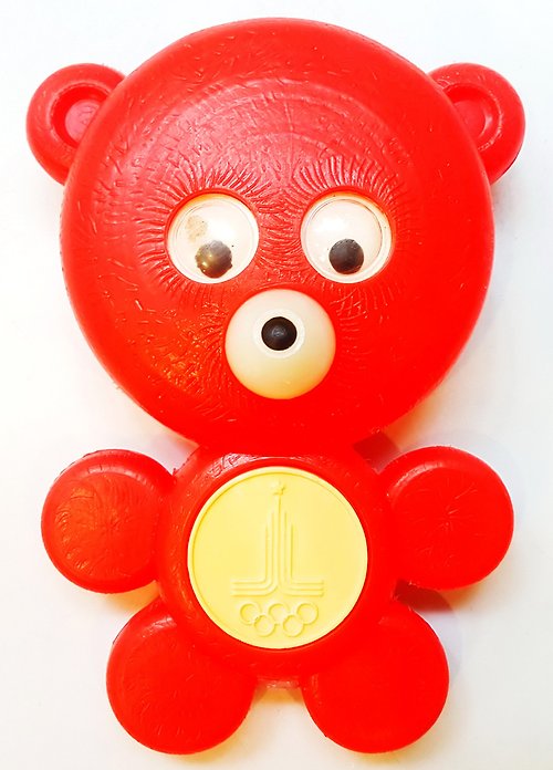 M1DMI Vintage USSR kid's Toy Bear with symbols Olympic Games in Moscow