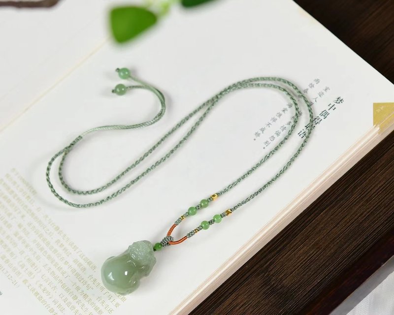 Natural Qiemo white meat Hetian jade Pixiu necklace sweater chain to attract wealth and fortune, ward off evil and bring good luck. - Necklaces - Jade 