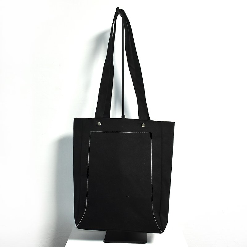 [NG products clear] portable shoulder tote bag _ black - กระเป๋าแมสเซนเจอร์ - ผ้าฝ้าย/ผ้าลินิน สีดำ