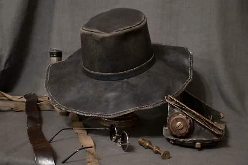 Svetliy Sudar Leather Arts Workshop Karl Heisenberg leather hat inspired Resident Evil Village