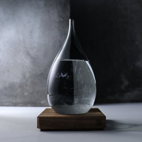 MSA玻璃雕刻 20.5cm【日本進口Tempo Drop Dawn天氣瓶】黑夜水滴天氣球客製